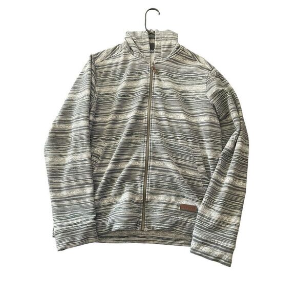 Sherpa Adventure Gear Womens Gray Striped Sustainable Zip Up Hoodie Size Large - Picture 5 of 8